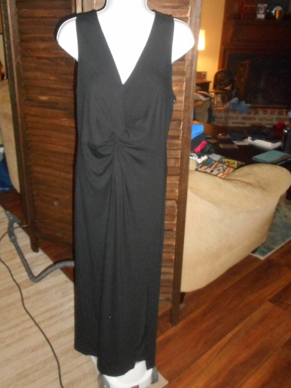 NWT Black casual summer jersey twist dress, Medium